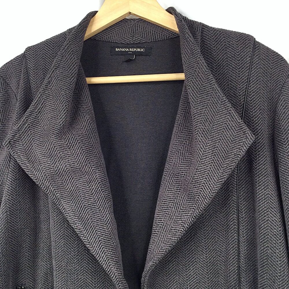 Banana Republic Soft Moto Open Front Blazer Jacket Women's Size Large Gray - Picture 3 of 6